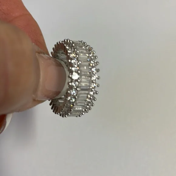 💎925  STERLING LUXURY DIAMOND SILVER  RING - Picture 8 of 8